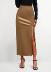 PRETTYGARDEN Womens Faux Leather Skirt Fall Bodycon High Waisted Slit Dressy Casual Winter Maxi Long Pencil Skirts