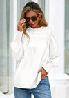 PRETTYGARDEN Blouses for Women Dressy Casual Fall Outfits Frill Neck Long Sleeve Shirts Satin Work Business Casual Tops
