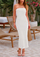 Ribbed Strapless Tube Y2K Maxi Bodycon Dresses