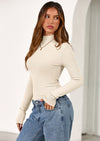 PRETTYGARDEN Women's Turtleneck Long Sleeve Shirts Fall Basic Tees Ribbed Fitted Tops Thermal Layering Knit Top Clothes