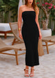 Ribbed Strapless Tube Y2K Maxi Bodycon Dresses