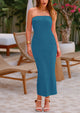 Ribbed Strapless Tube Y2K Maxi Bodycon Dresses