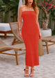 Ribbed Strapless Tube Y2K Maxi Bodycon Dresses