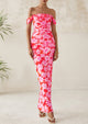 Ruched Bodycon Off Shoulder Floral Mesh Cocktail Party Fitted Maxi Dress