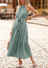 Sleeveless Halter Neck  Boho Dresses