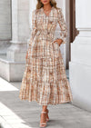 PRETTYGARDEN Women's Floral Maxi Dress Spring Long Sleeve V Neck Casual A Line Long Flowy Boho Party Dresses