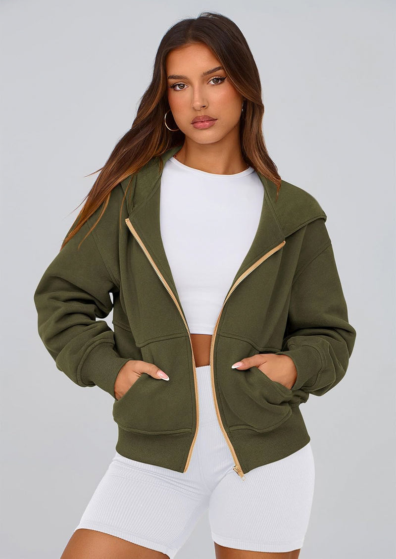 PRETTYGARDEN Hoodies For Women Sweatshirt Zip Up Hoodie Fall Fashion Trendy Long Sleeve Jackets Winter Clothing Outfits