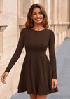 PRETTYGARDEN Fall Cocktail Dresses for Women Elegant Classy Wedding Guest Long Sleeve Homecoming Party A Line Mini Dress