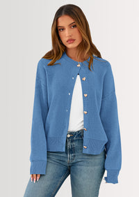 PRETTYGARDEN Cardigan Sweaters for Women Trendy Long Sleeve Open Front Button Down Jacket Fall Clothes Winter Coats