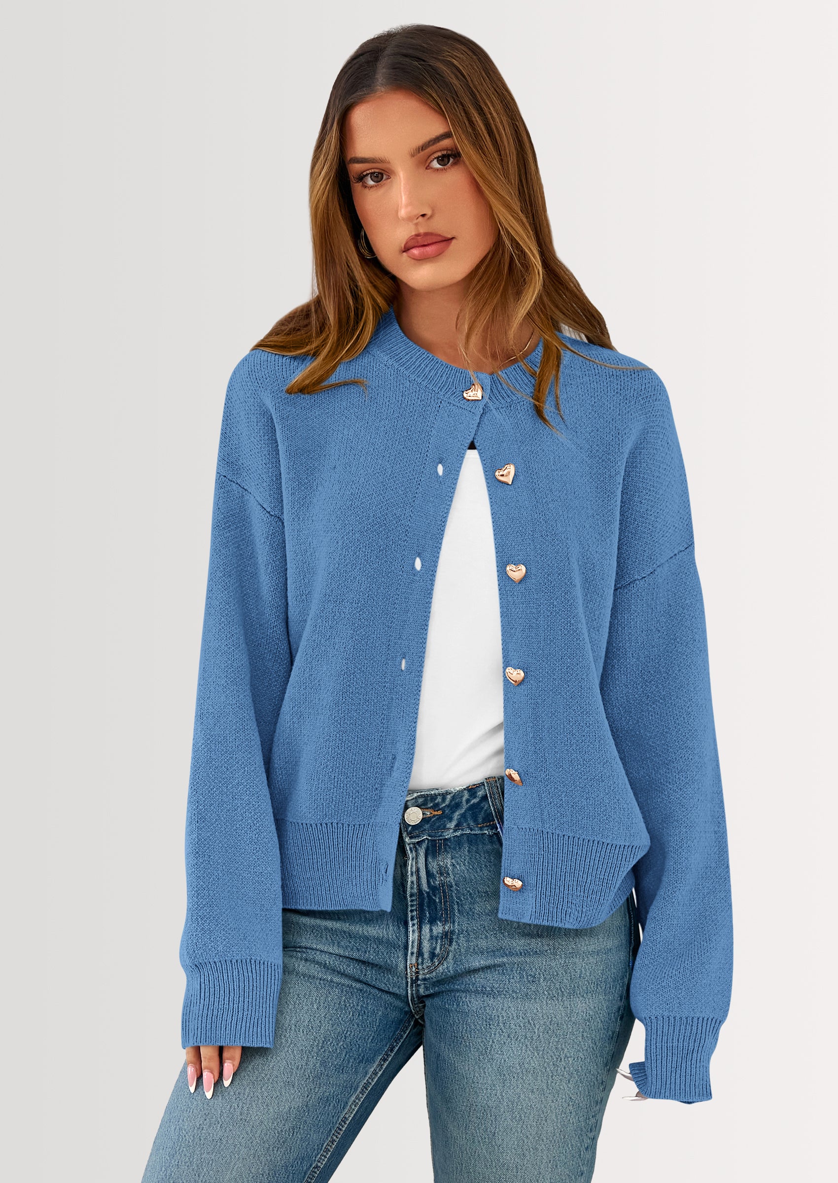 PRETTYGARDEN Cardigan Sweaters for Women Trendy Long Sleeve Open Front Button Down Jacket Fall Clothes Winter Coats