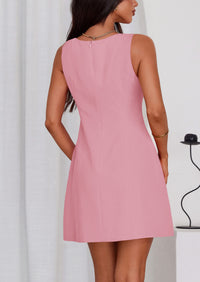 PRETTYGARDEN Womens Formal Short Dresses Summer Sleeveless Boat Neck A Line Elegant Mini Cocktail Party Dress
