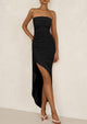 Ruched Bodycon Off Shoulder Asymmetrical High Split Elegant Cocktail Party Dresses