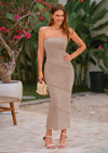 PRETTYGARDEN Women's Ribbed Maxi Bodycon Dress Summer Strapless Tube Y2K Party Club Long Dresses