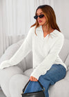 PRETTYGARDEN Womens Sweaters Quarter Zip Pullover Early Fall Fashion Long Sleeve V Neck Collared Knit Winter Jumper Tops