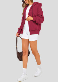 Zip Up Long Sleeve Loose Fit Y2K Casual Hoodies Cardigan