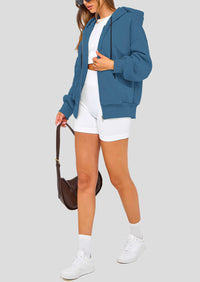 Zip Up Long Sleeve Loose Fit Y2K Casual Hoodies Cardigan