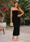 PRETTYGARDEN Women's Ribbed Maxi Bodycon Dress Summer Strapless Tube Y2K Party Club Long Dresses