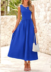 PRETTYGARDEN Women's Maxi Sundress Casual Summer Sleeveless Asymmetrical Drop Waist Patchwork Long Flowy Tank Dresses