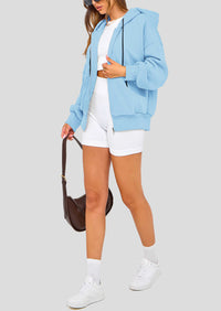 Zip Up Long Sleeve Loose Fit Y2K Casual Hoodies Cardigan