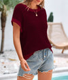 PRETTYGARDEN Womens Short Sleeve Sweater Spring Summer Round Neck Striped Pullover Cap Sleeve Knit Sweater Vest Tops