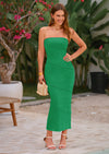 PRETTYGARDEN Women's Ribbed Maxi Bodycon Dress Summer Strapless Tube Y2K Party Club Long Dresses