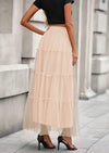PRETTYGARDEN Maxi Skirts for Women Fall Tulle High Waisted Ruffle Flowy A-Line Long Skirt Country Concert Outfits