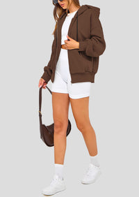 Zip Up Long Sleeve Loose Fit Y2K Casual Hoodies Cardigan
