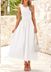 PRETTYGARDEN Women's Maxi Sundress Casual Summer Sleeveless Asymmetrical Drop Waist Patchwork Long Flowy Tank Dresses