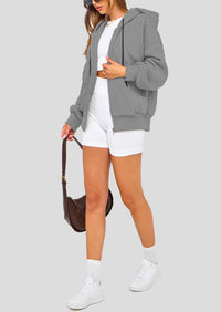Zip Up Long Sleeve Loose Fit Y2K Casual Hoodies Cardigan