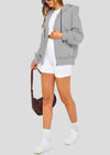 PRETTYGARDEN Women's Fall Oversized Hoodies Sweatshirt Long Sleeve Zip Up Pockets Loose Fit Y2K Winter Jackets Coat
