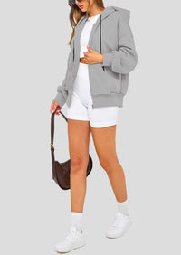 Zip Up Long Sleeve Loose Fit Y2K Casual Hoodies Cardigan