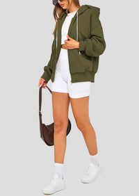 Zip Up Long Sleeve Loose Fit Y2K Casual Hoodies Cardigan