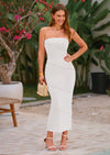 PRETTYGARDEN Women's Ribbed Maxi Bodycon Dress Summer Strapless Tube Y2K Party Club Long Dresses