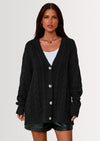 PRETTYGARDEN Women's Cable Knit Sweaters Fall Oversized Chunky Open Front Long Sleeve Cardigan Winter Coats