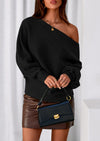 PRETTYGARDEN Women Off The Shoulder Sweater Fall Trendy Long Batwing Sleeve Knit Pullover Going Out Tops Winter Clothing