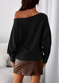 PRETTYGARDEN Women Off The Shoulder Sweater Fall Trendy Long Batwing Sleeve Knit Pullover Going Out Tops Winter Clothing