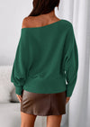 PRETTYGARDEN Women Off The Shoulder Sweater Fall Trendy Long Batwing Sleeve Knit Pullover Going Out Tops Winter Clothing