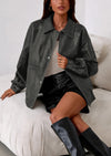 PRETTYGARDEN Faux Leather Jacket Women Bomber Motorcycle Zip Up Jackets Oversized Fall Fashion Outfits Winter Coats