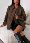 PRETTYGARDEN Faux Leather Jacket Women Bomber Motorcycle Zip Up Jackets Oversized Fall Fashion Outfits Winter Coats