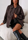 PRETTYGARDEN Faux Leather Jacket Women Bomber Motorcycle Zip Up Jackets Oversized Fall Fashion Outfits Winter Coats