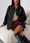 PRETTYGARDEN Faux Leather Jacket Women Bomber Motorcycle Zip Up Jackets Oversized Fall Fashion Outfits Winter Coats