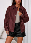 PRETTYGARDEN Faux Leather Jacket Women Bomber Motorcycle Zip Up Jackets Oversized Fall Fashion Outfits Winter Coats