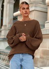 PRETTYGARDEN Fall Sweaters for Women Oversized Boat Neck Pullover Long Sleeve Knit Tops Cozy Winter Fashion Clothing