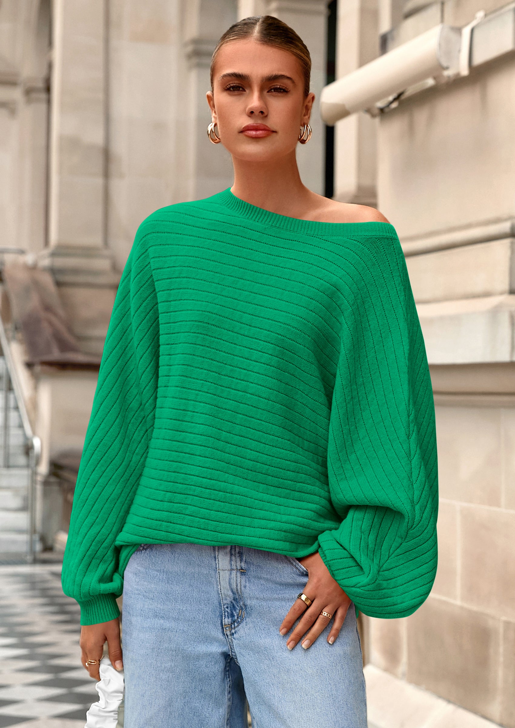 PRETTYGARDEN Fall Sweaters for Women Oversized Boat Neck Pullover Long Sleeve Knit Tops Cozy Winter Fashion Clothing