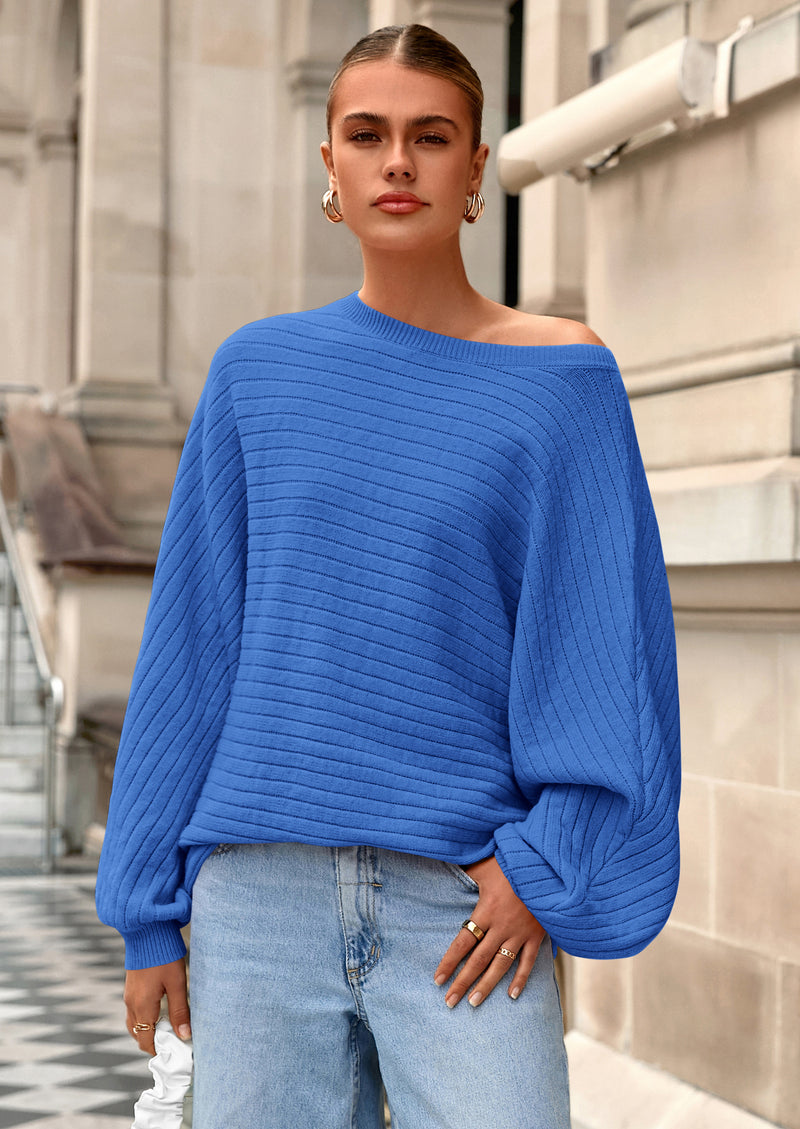 PRETTYGARDEN Fall Sweaters for Women Oversized Boat Neck Pullover Long Sleeve Knit Tops Cozy Winter Fashion Clothing