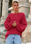 PRETTYGARDEN Fall Sweaters for Women Oversized Boat Neck Pullover Long Sleeve Knit Tops Cozy Winter Fashion Clothing