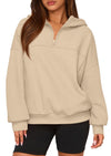 PRETTYGARDEN Womens Hoodies Cropped Fleece Sweatshirts Fall Fashion Quarter Zip Pullover Long Sleeve Tops Winter Clothes
