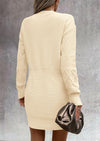 PRETTYGARDEN Sweater Dress for Women Long Puff Sleeve Turtleneck Ribbed Knit Oversized Pullover Winter Short Dress