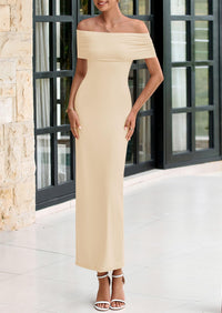 Off The Shoulder Elegant Bodycon Formal Cocktail Party Evening Maxi Dresses