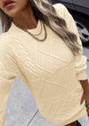 PRETTYGARDEN Sweater Dress for Women Long Puff Sleeve Turtleneck Ribbed Knit Oversized Pullover Winter Short Dress